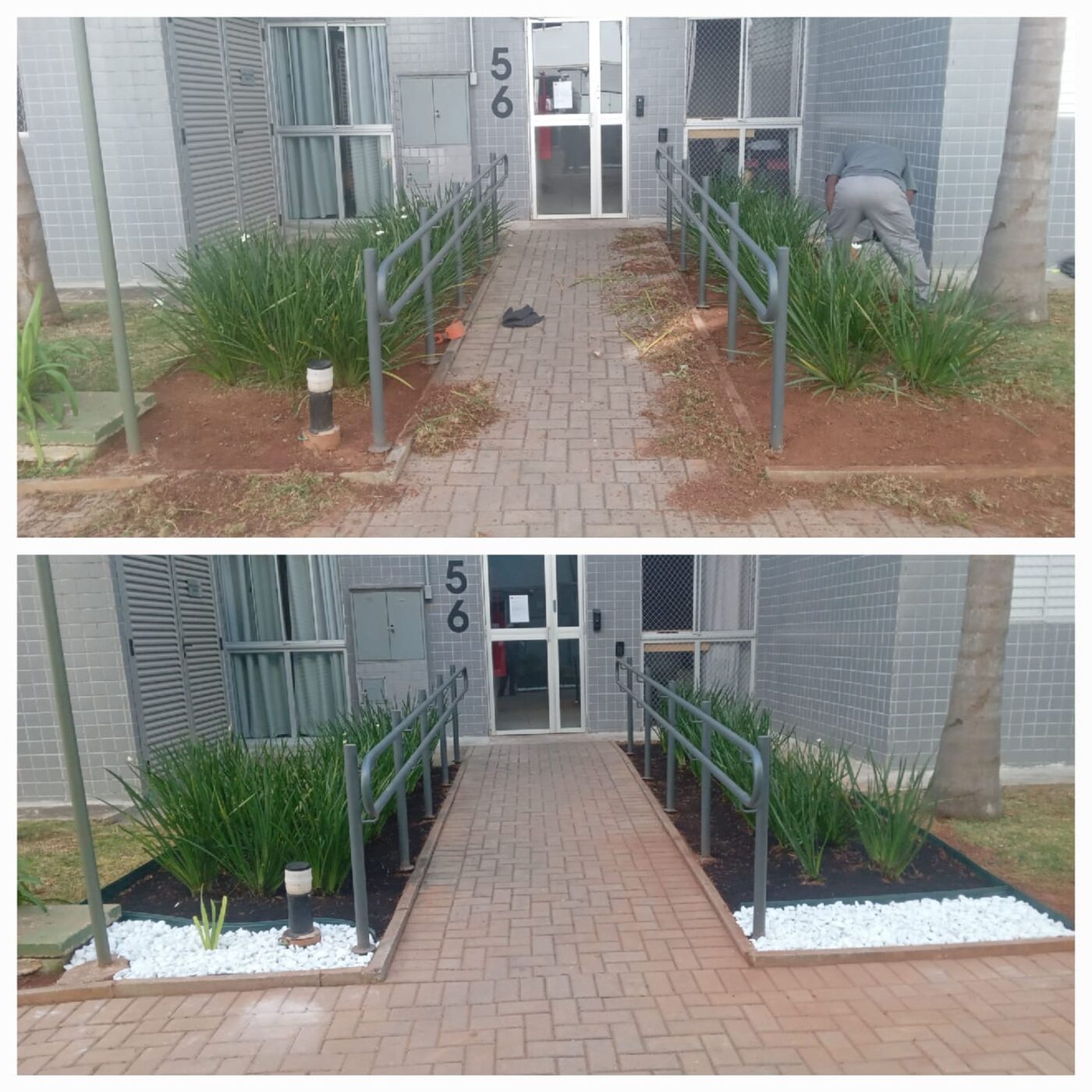 Detalhe do acabamento de limpeza de mato em Indianópolis